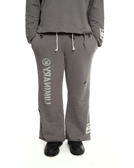 FLARED SWEATPANTS- CHARCOAL
