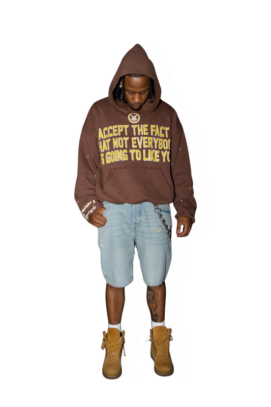 BROWN "ACCEPT THE FACT" HOODIE