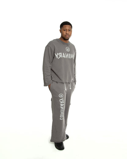 FLARED SWEATPANTS- CHARCOAL