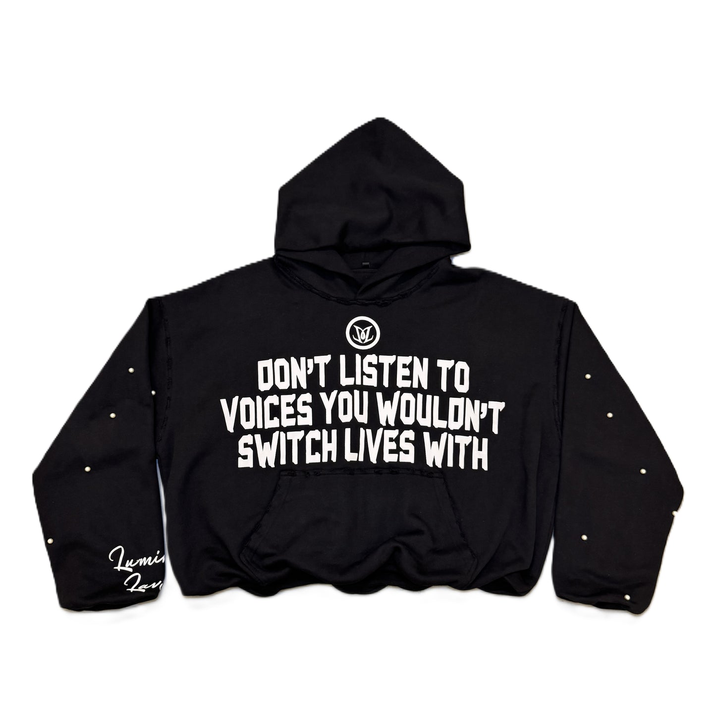 BLACK "SILENT VOICES" HOODIE