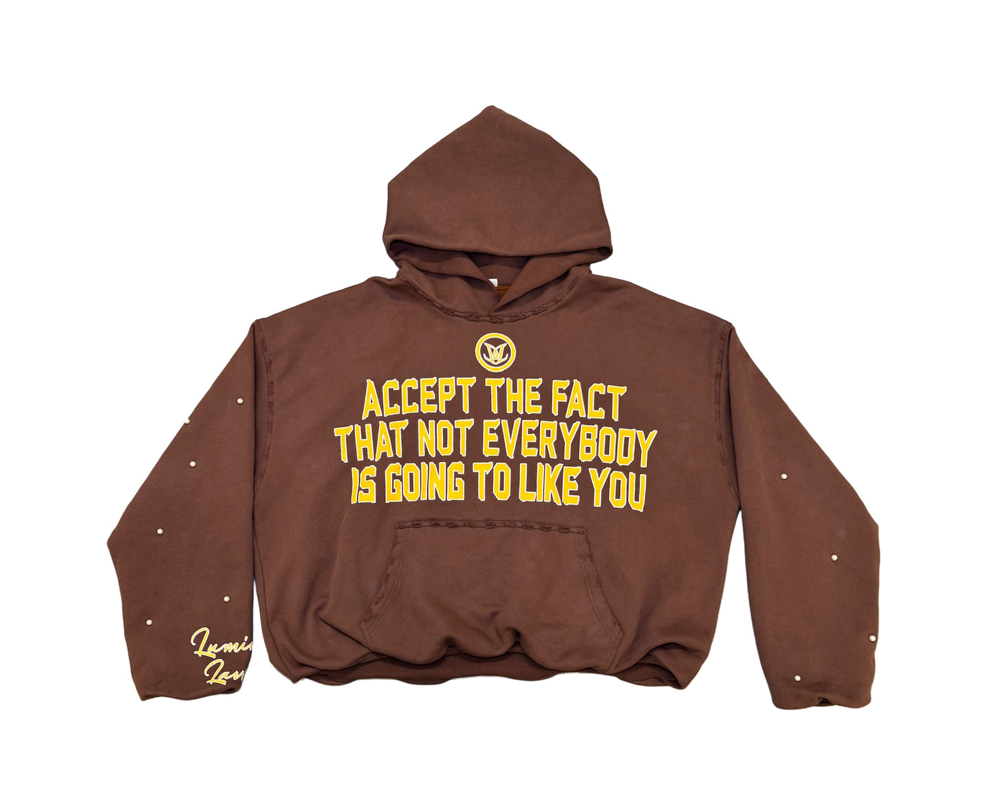 BROWN "ACCEPT THE FACT" HOODIE