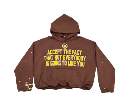 BROWN "ACCEPT THE FACT" HOODIE