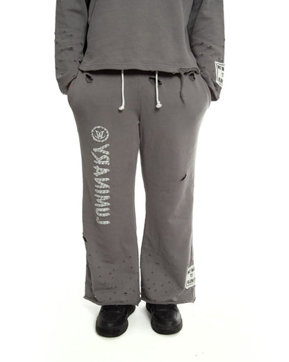 FLARED SWEATPANTS- CHARCOAL